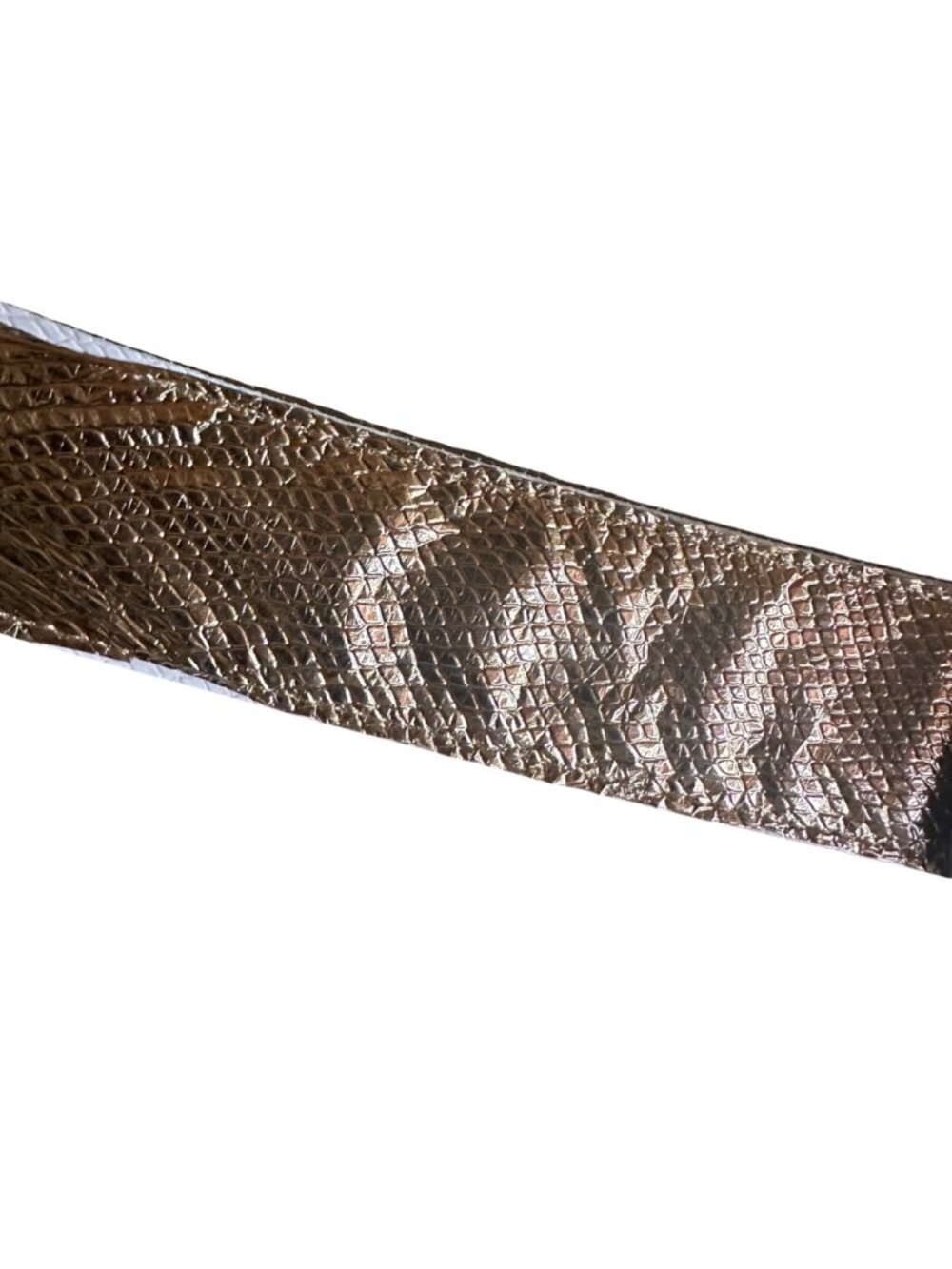Vintage Gold Foil Snakeskin Embossed Belt With Metallic Finish & Statement Buckl - Picture 4 of 8
